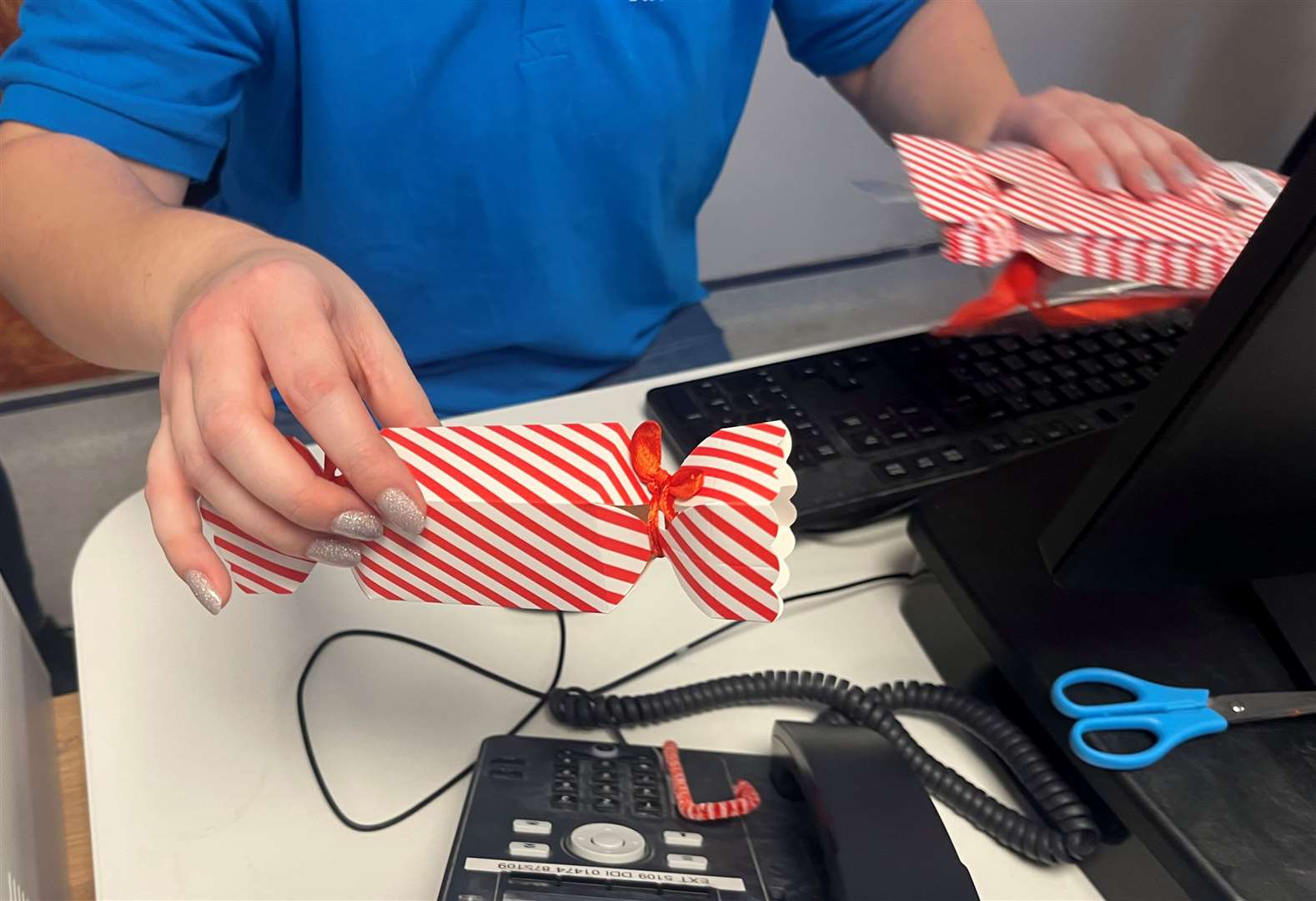 Staff are busy making little Christmas crackers for the animals