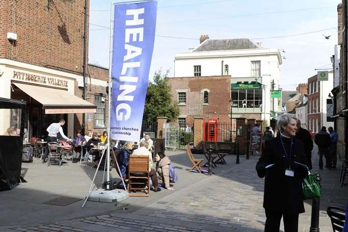 Faith healers in Canterbury High Street