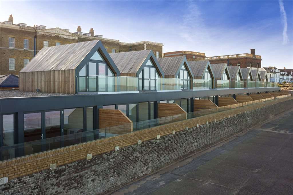 The beach hut style houses have been built on the Sea Bathing hospital site