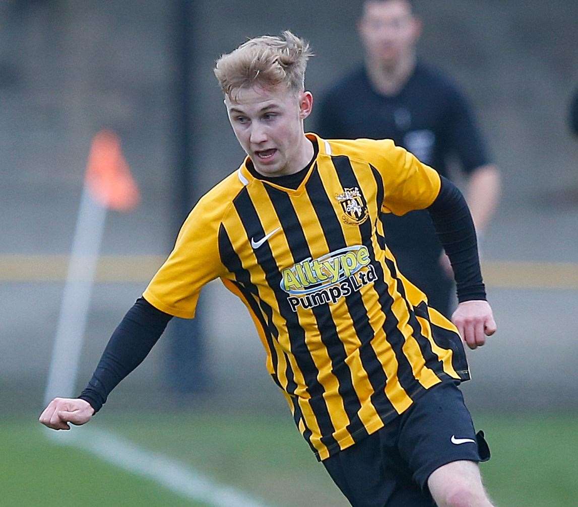 Folkestone Invicta match-winner Alfie Paxman Picture: Andy Jones