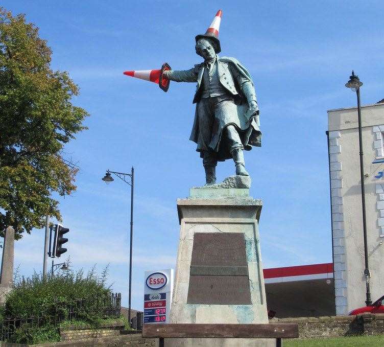 The Sir Thomas Waghorn statue in Chatham