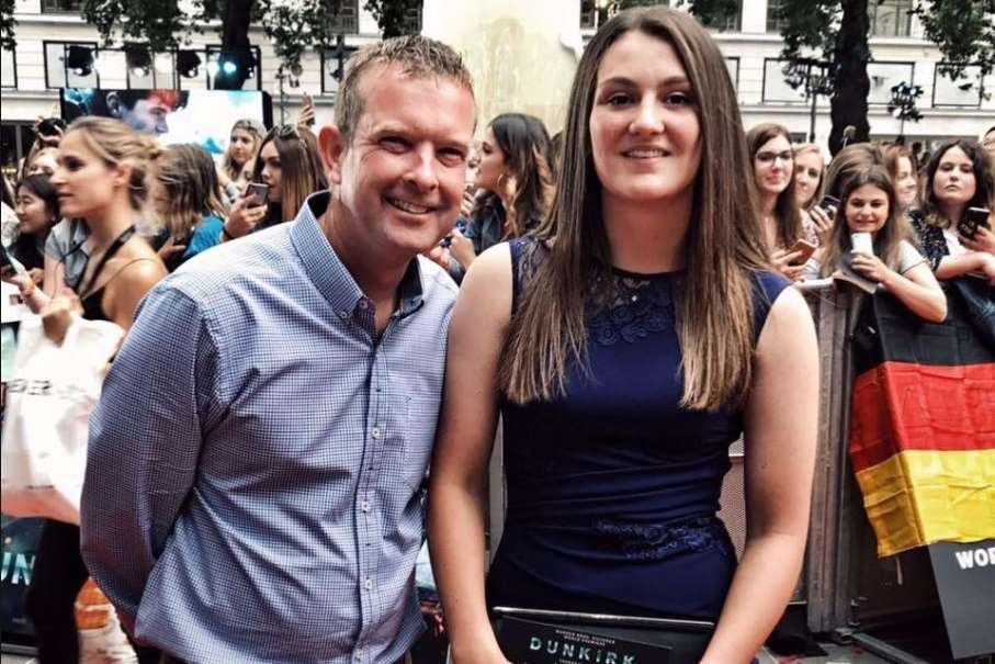 Ramsgate Coxswain Ian Cannon and daughter Becky at Dunkirk premiere. Pic: RNLI/ Jack Lowe