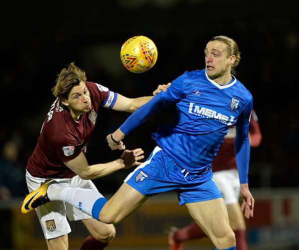 Tom Eaves in action at Northampton Picture: Ady Kerry