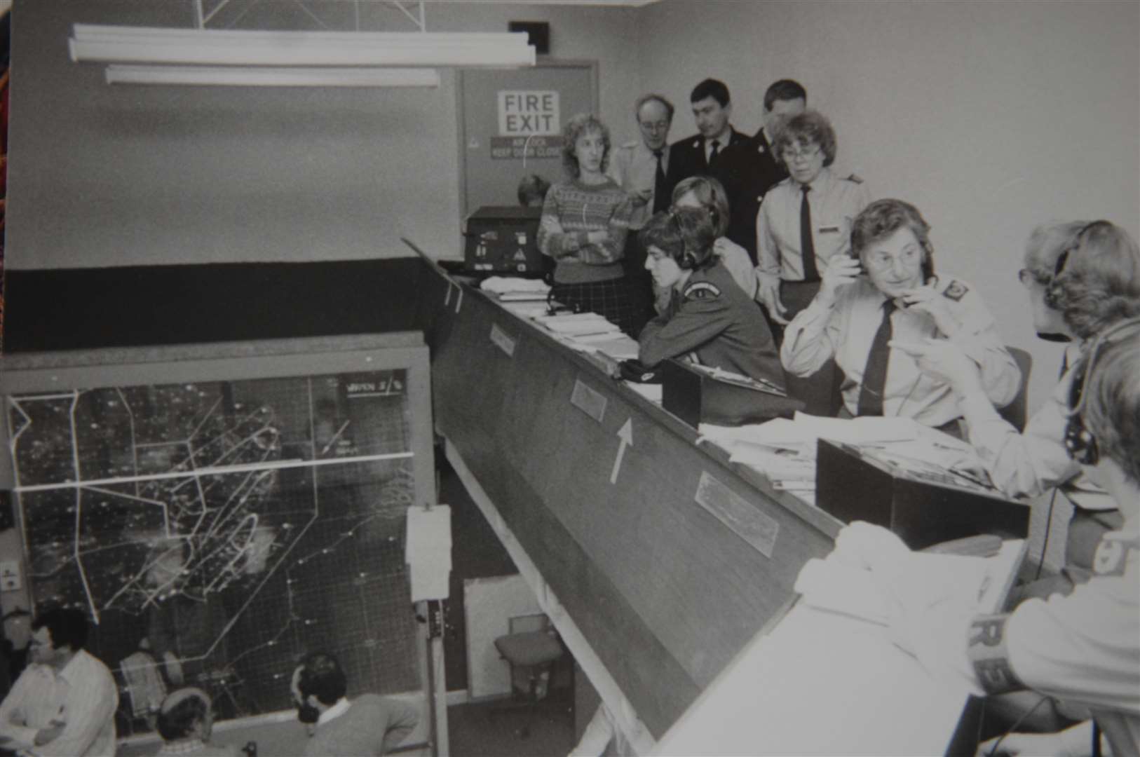 The Royal Observer Corps at work in the nuclear bunker behind Brachers