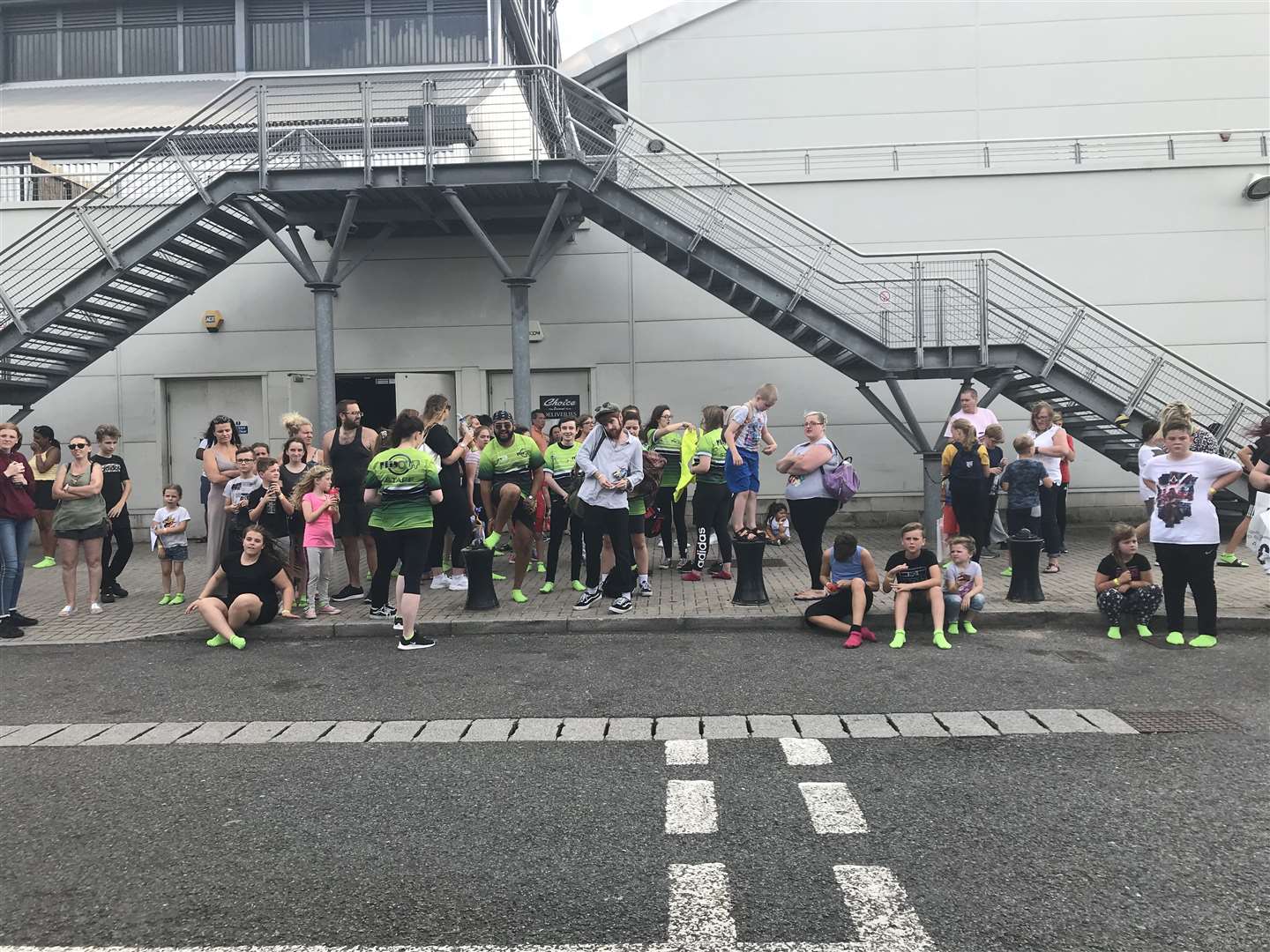 Shoppers and gym goers evacuated the Dockside Outlet in Chatham after the power cut