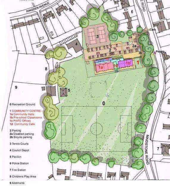 Designs showing the community centre for Paddock wood (6396046)