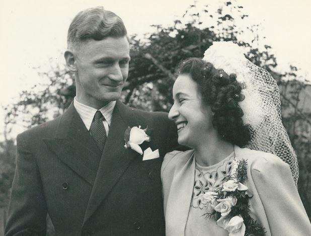 Jan Canty had this picture of her parents' wedding turned into colour for their 70th anniversary