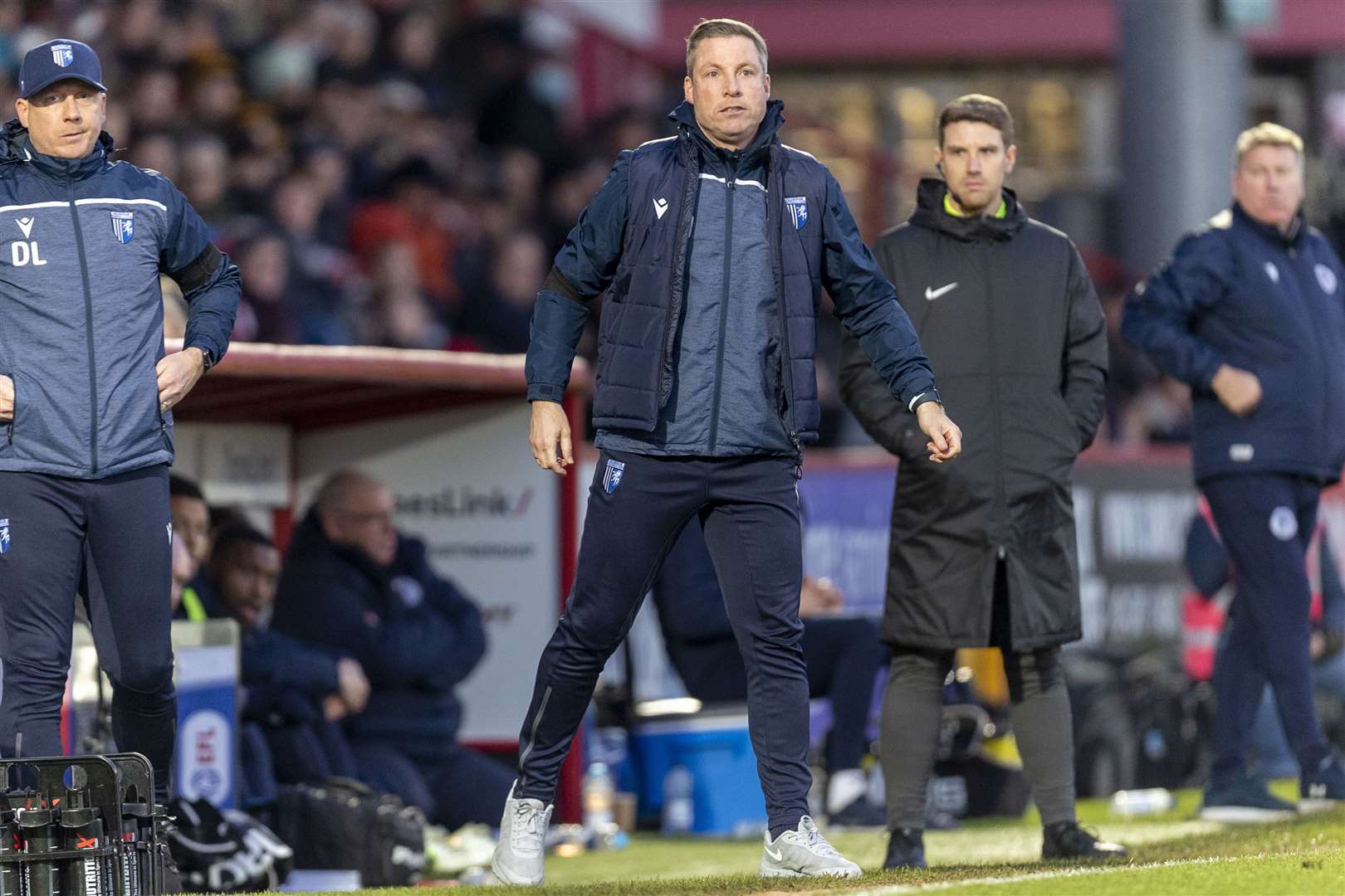 Neil Harris and assistant David Livermore watch on at Stevenage (61630128)