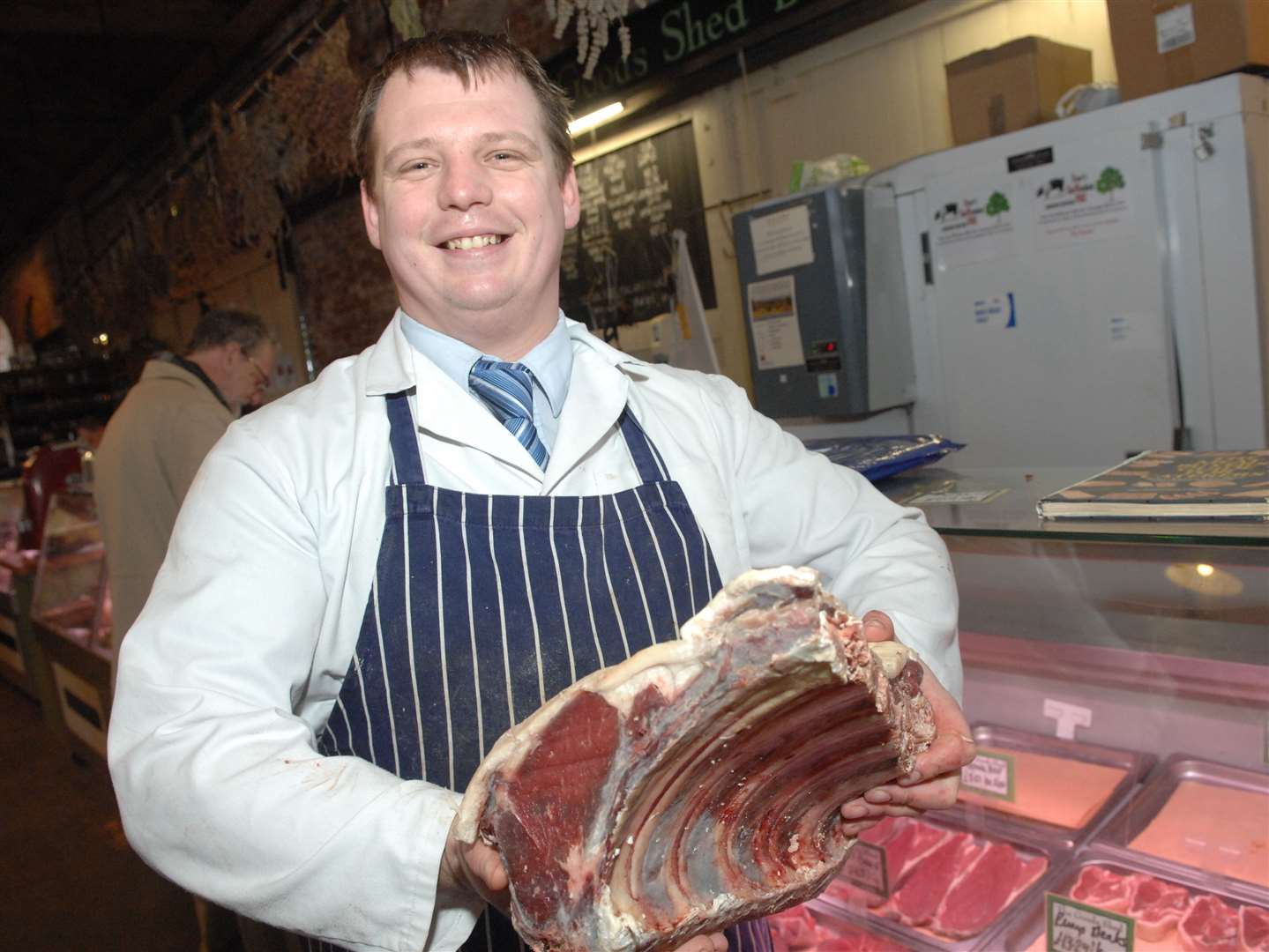 Butcher Carl Worgan at the Goods Shed, Canterbury. Picture: Chris Davey FM2451665