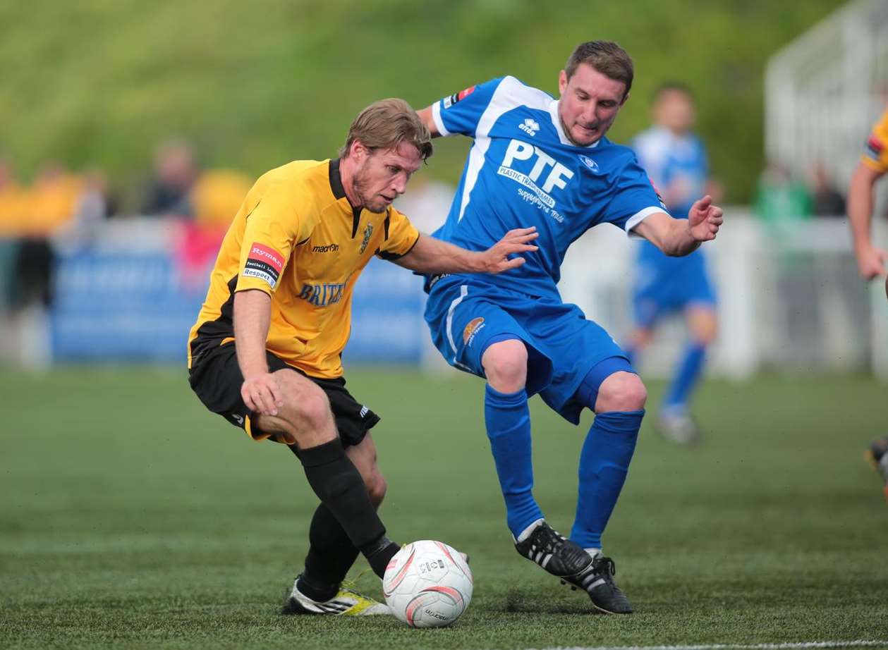 Matt Bodkin shields the ball as Bury get a challenge in Picture: Martin Apps