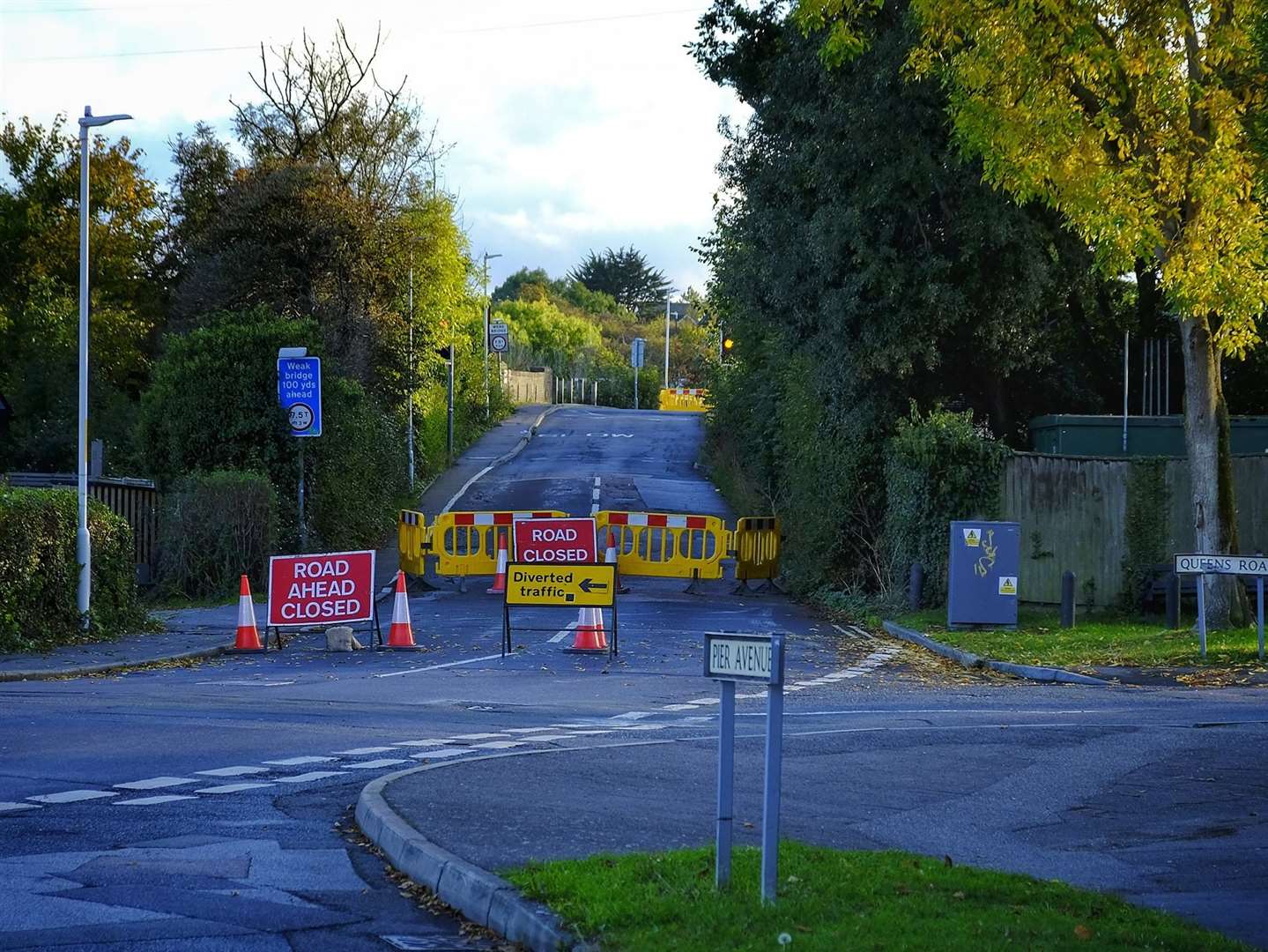 The sinkhole near the railway bridge in Ham Shades Lane in Whitstable. Picture: Tom Banbury