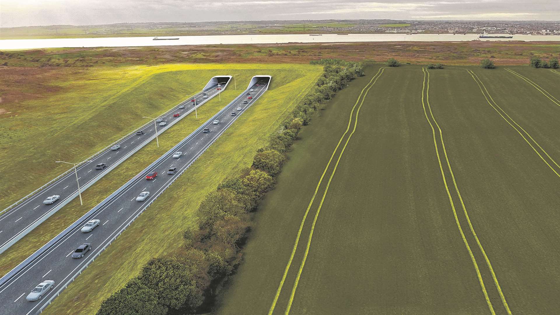 How the new bored tunnel will look from the Essex side