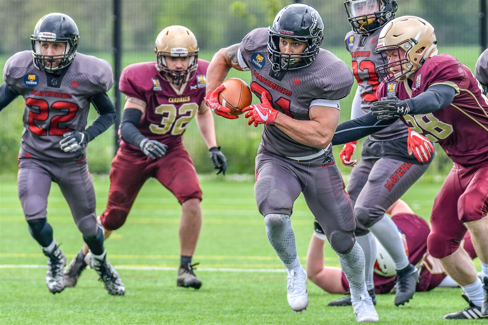 Tyrrell Bovelle in action for East Kent Mavericks against Ipswich Cardinals. Picture: Ken Matcham