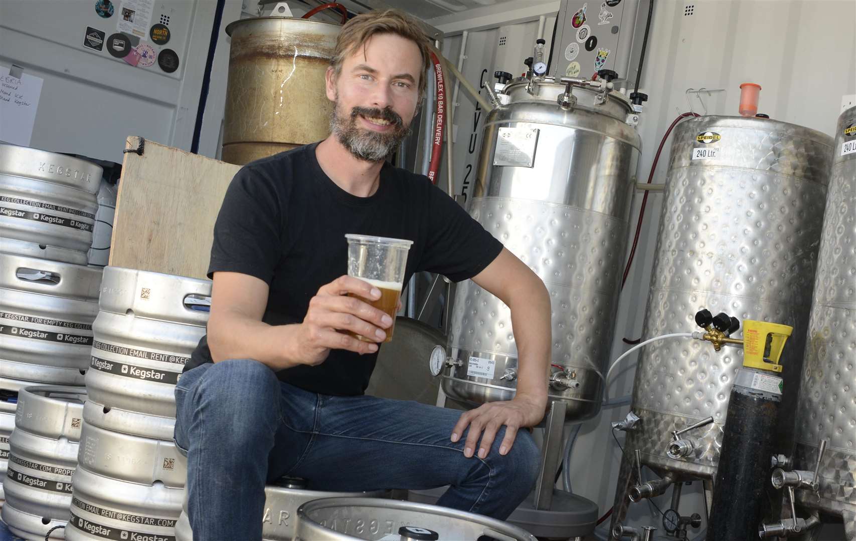 Pete Nelson in the brewing shed at Docker