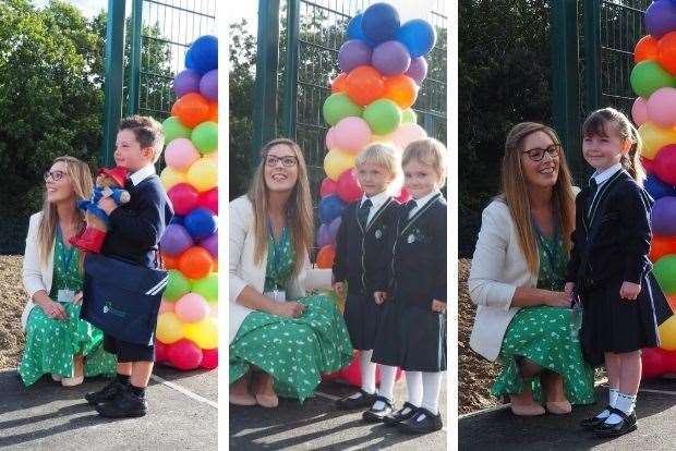 Ernie, Rose, Elizabeth and Pippa with Miss Barnden