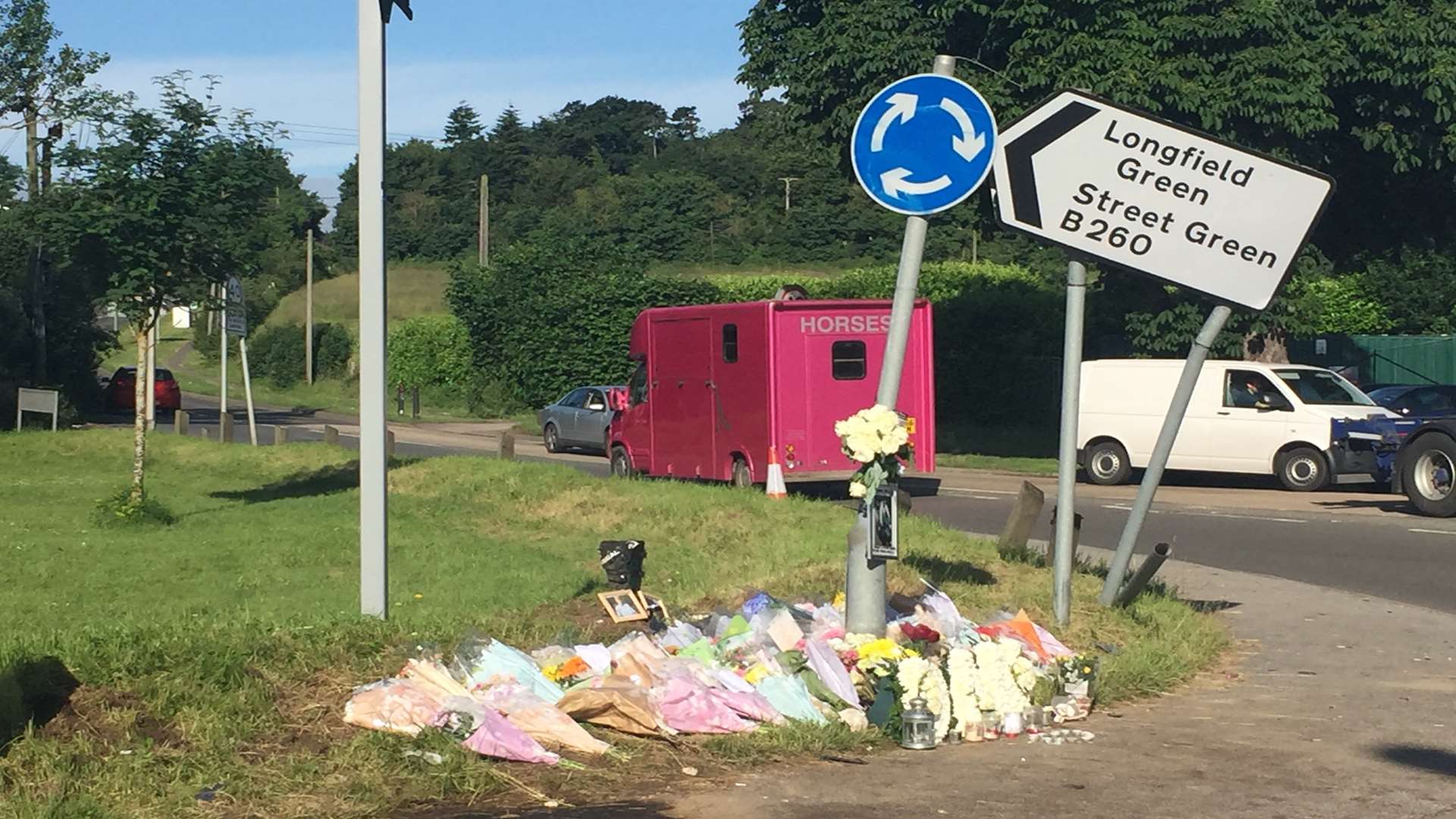 Tributes left at Darenth Hill