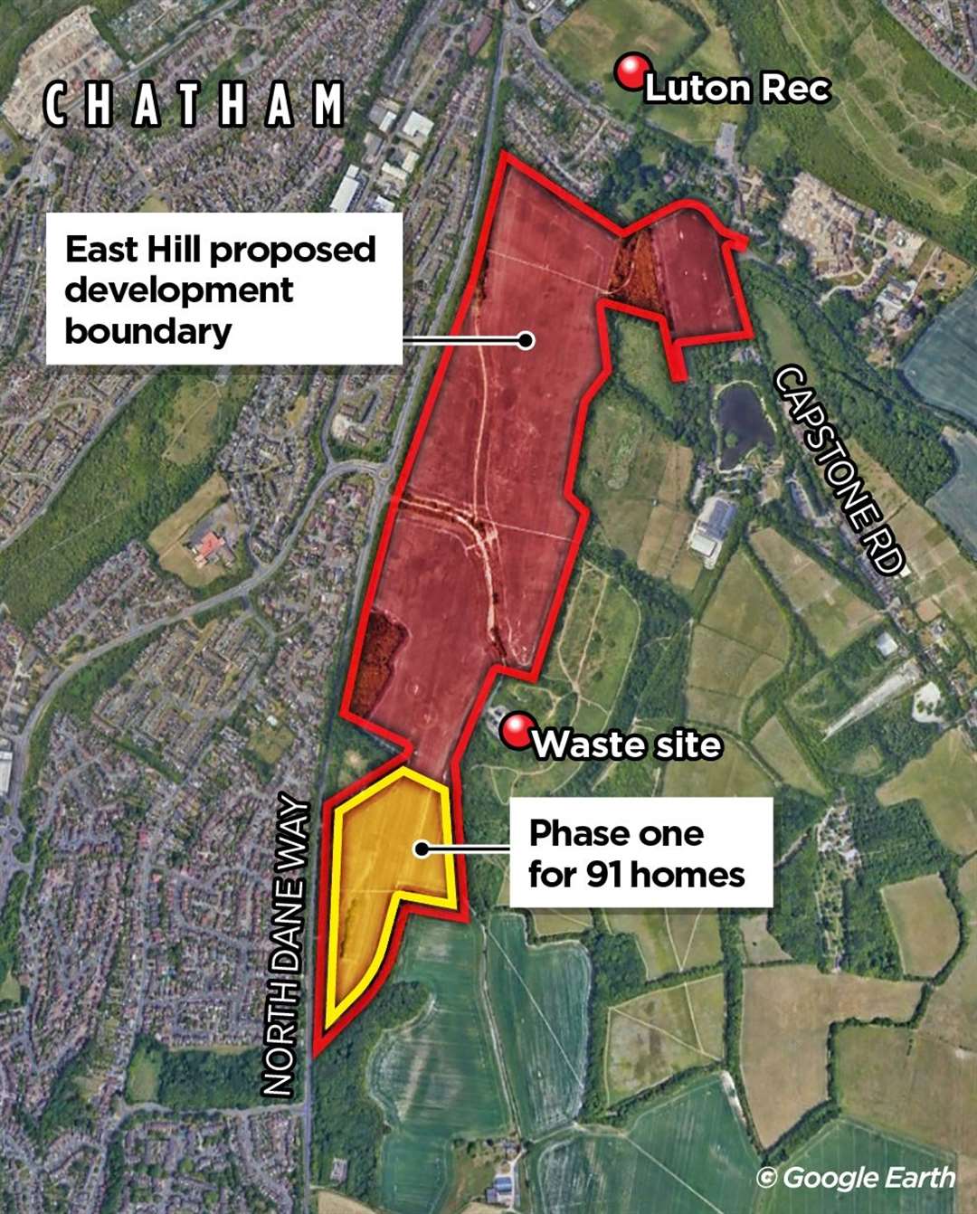 Phase one of the East Hill development, which would see the construction of 91 of the total 800 homes, was approved at the May 8 planning committee.