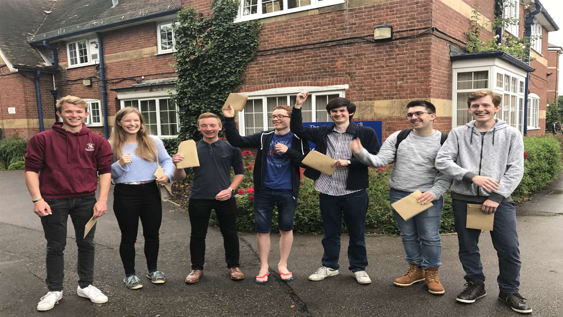 Josh Maiklem, Lizzie Fox, Luke Ibbotson, Freddie Shere, Peter Hammerton, James Wiltshire, and James Hullis are seven of 32 Judd School pupils heading to Oxbridge