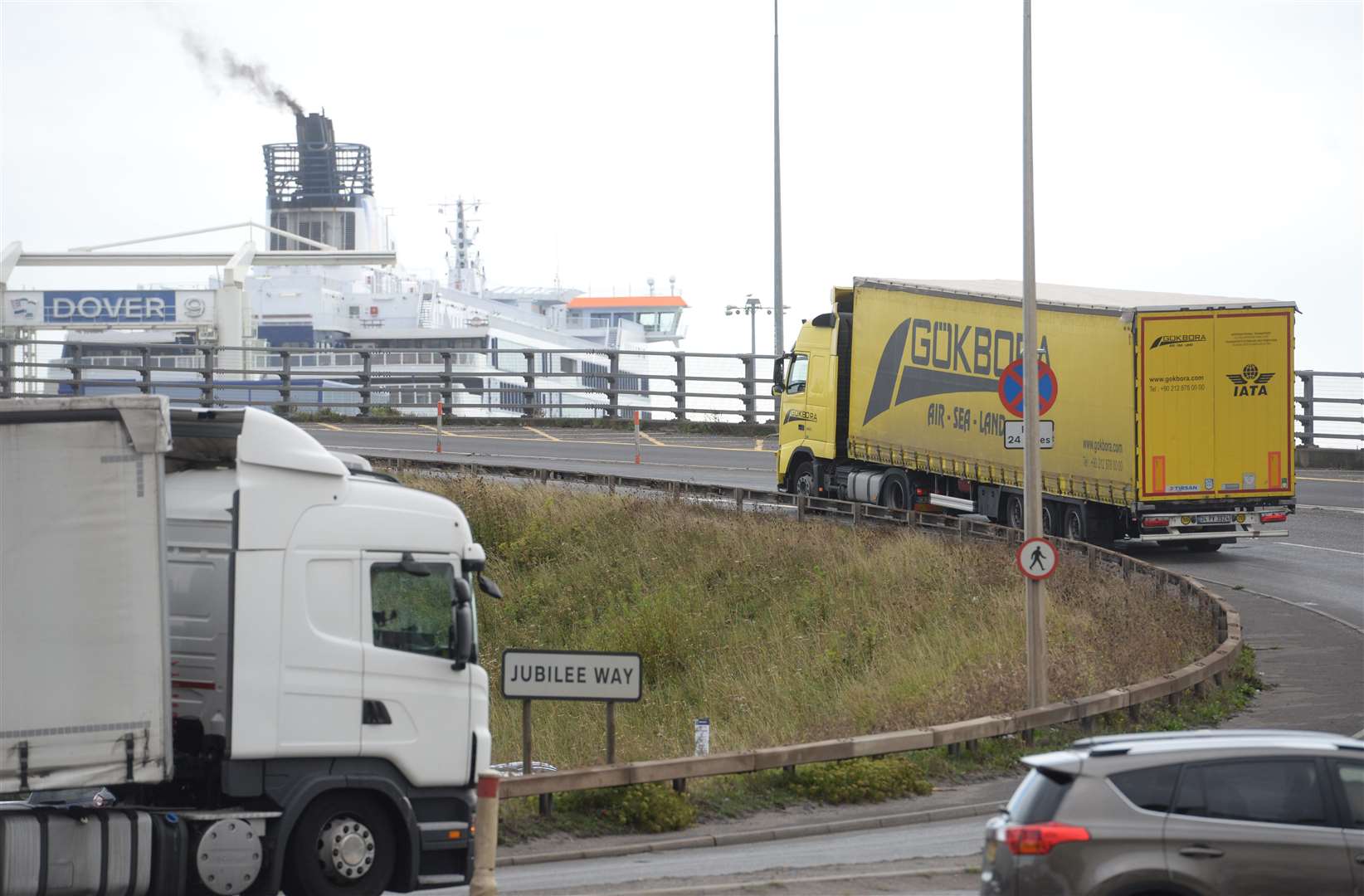 Jubilee Way has been closed following a lorry fire. Picture: Chris Davey