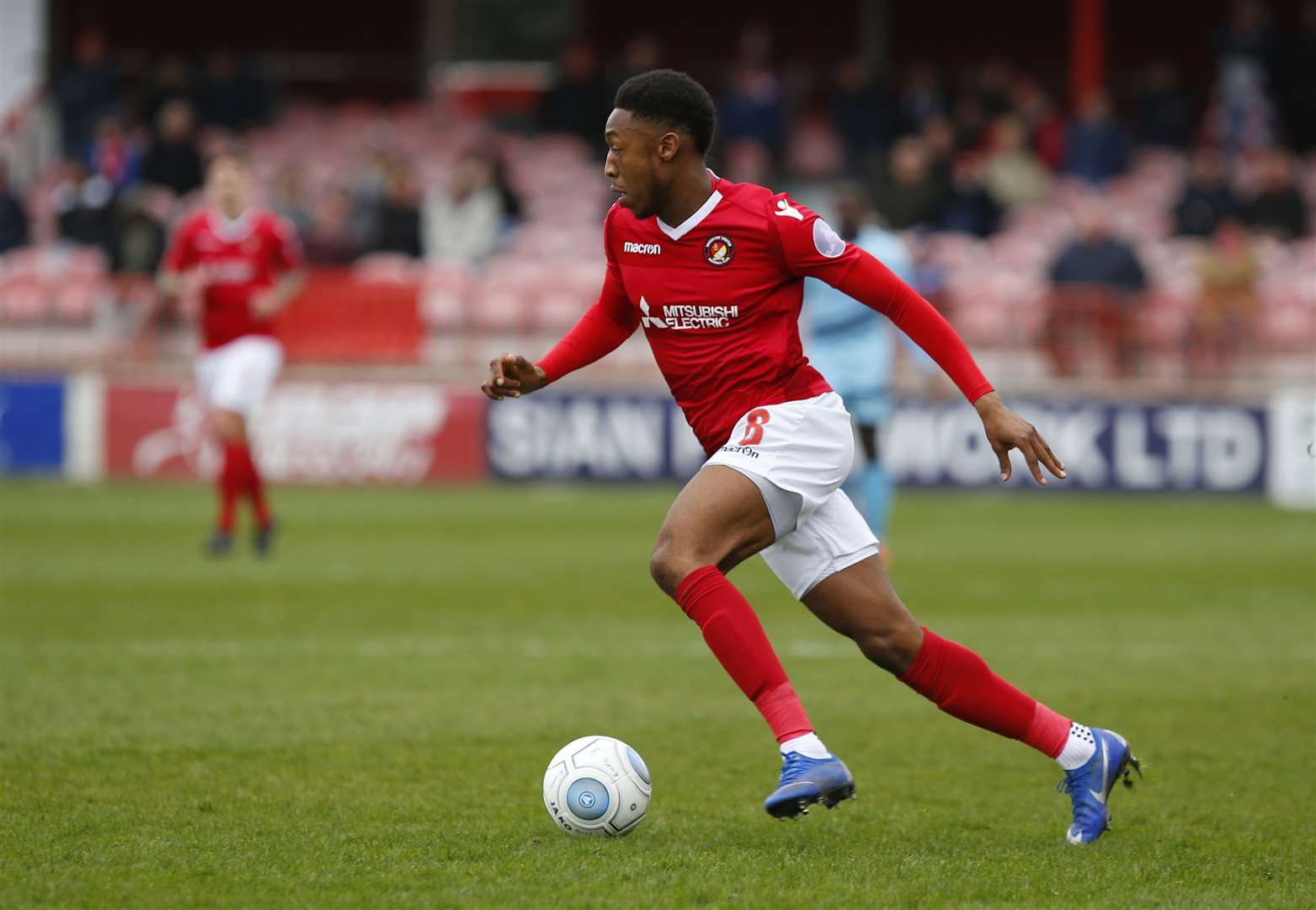 Ebou Adams drives forward for Ebbsfleet Picture: Andy Jones