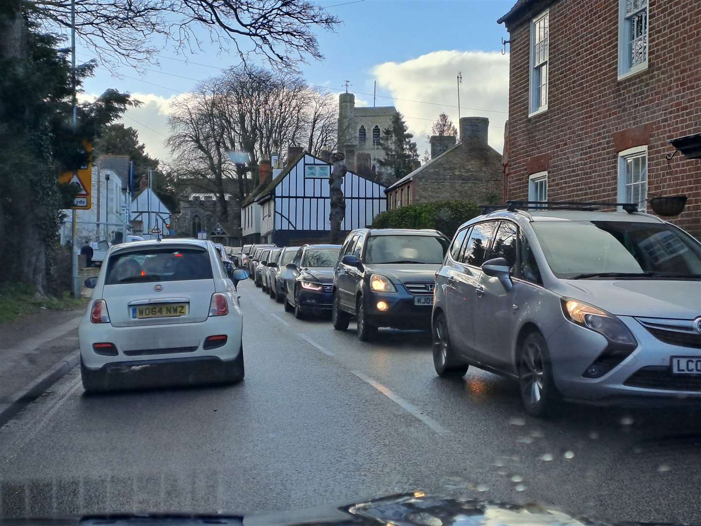 Motorists experienced long delays through Herne village