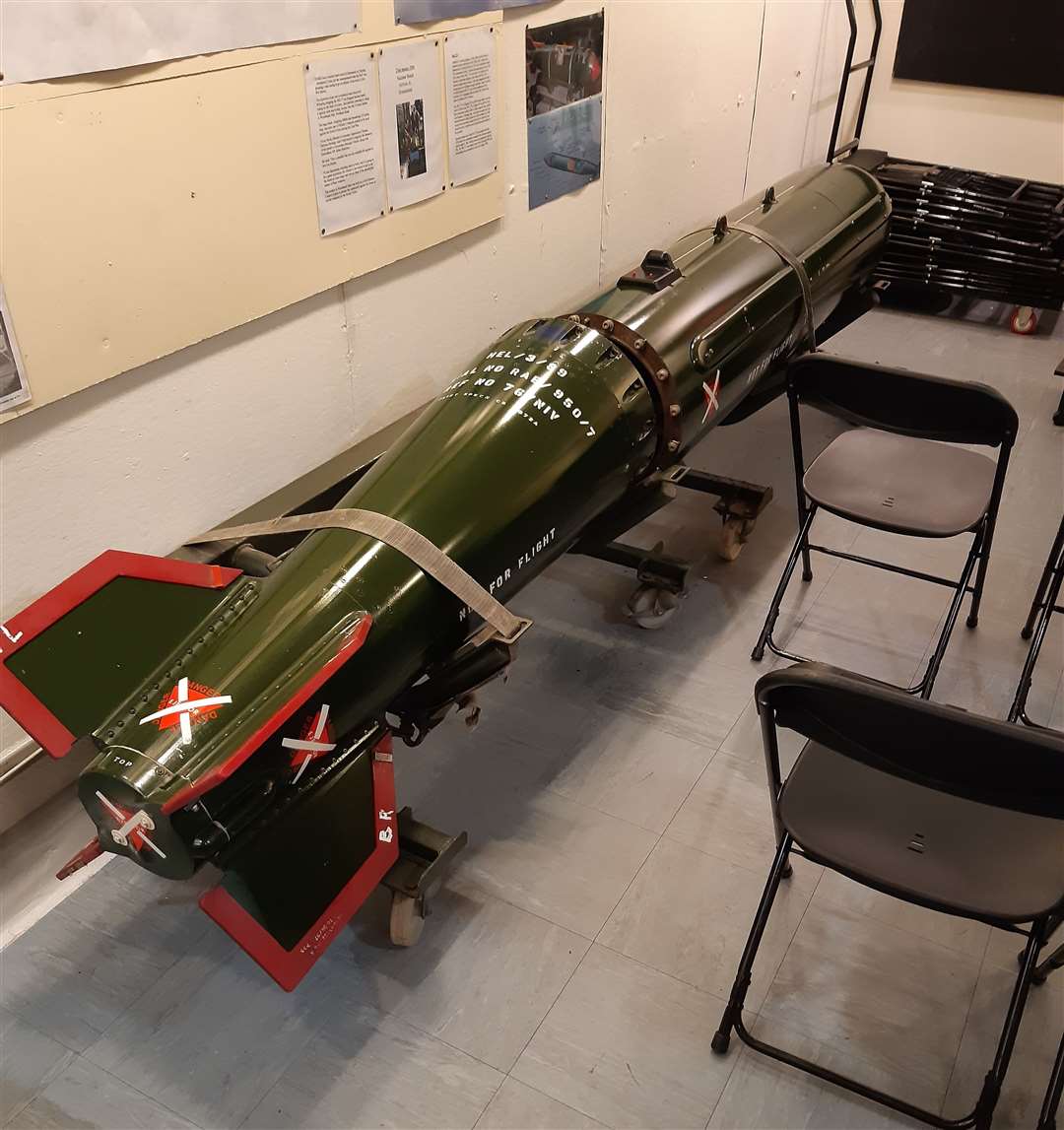 A British nuclear bomb on display at the bunker. Photo: Sean Delaney