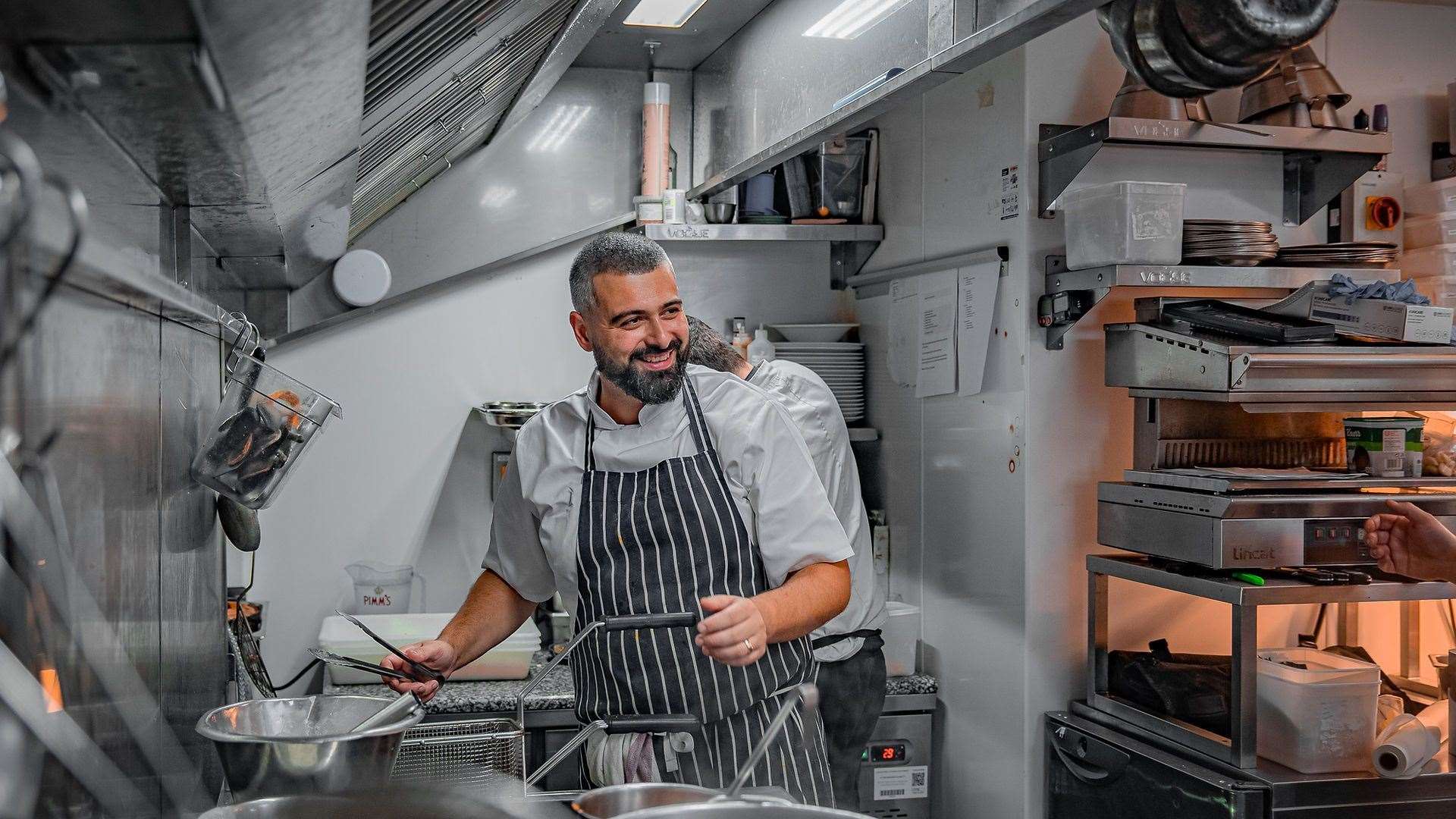 The chef at award-winning gastropub The Dog at Wingham. Picture: Supplied by Port Lympne Hotel and Reserve