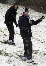 Snow-boarding on Blue Bell Hill. Picture: JOHN WARDLEY