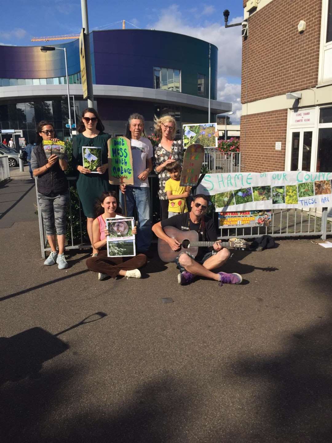 People opposed to the developments at Cotton Marshes protested outside the council last week (15099343)