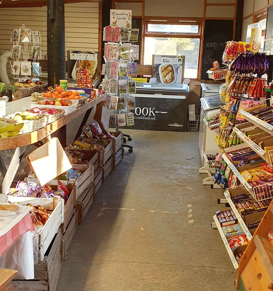 Inside the farm shop run by Derek Eagle in Sutton Valence