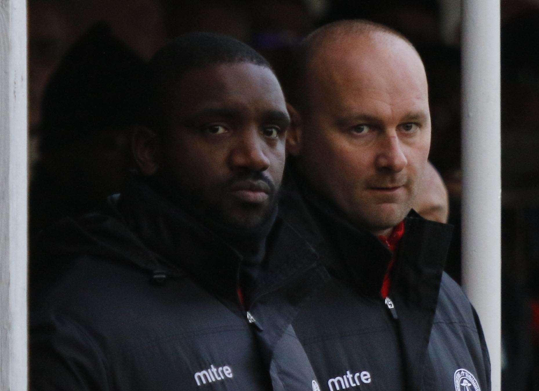 Hythe manager Steve Watt, right, and assistant Nathan Elder Picture: Andy Jones