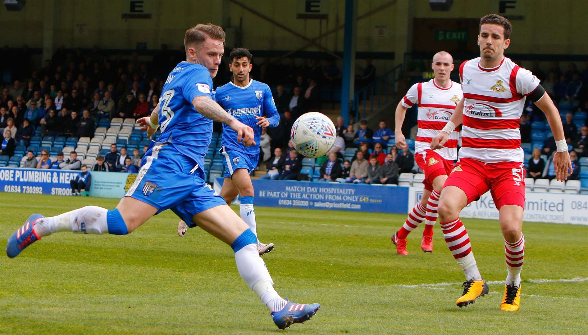 Midfielder Mark Byrne lines up an effort at goal. Picture: Andy Jones