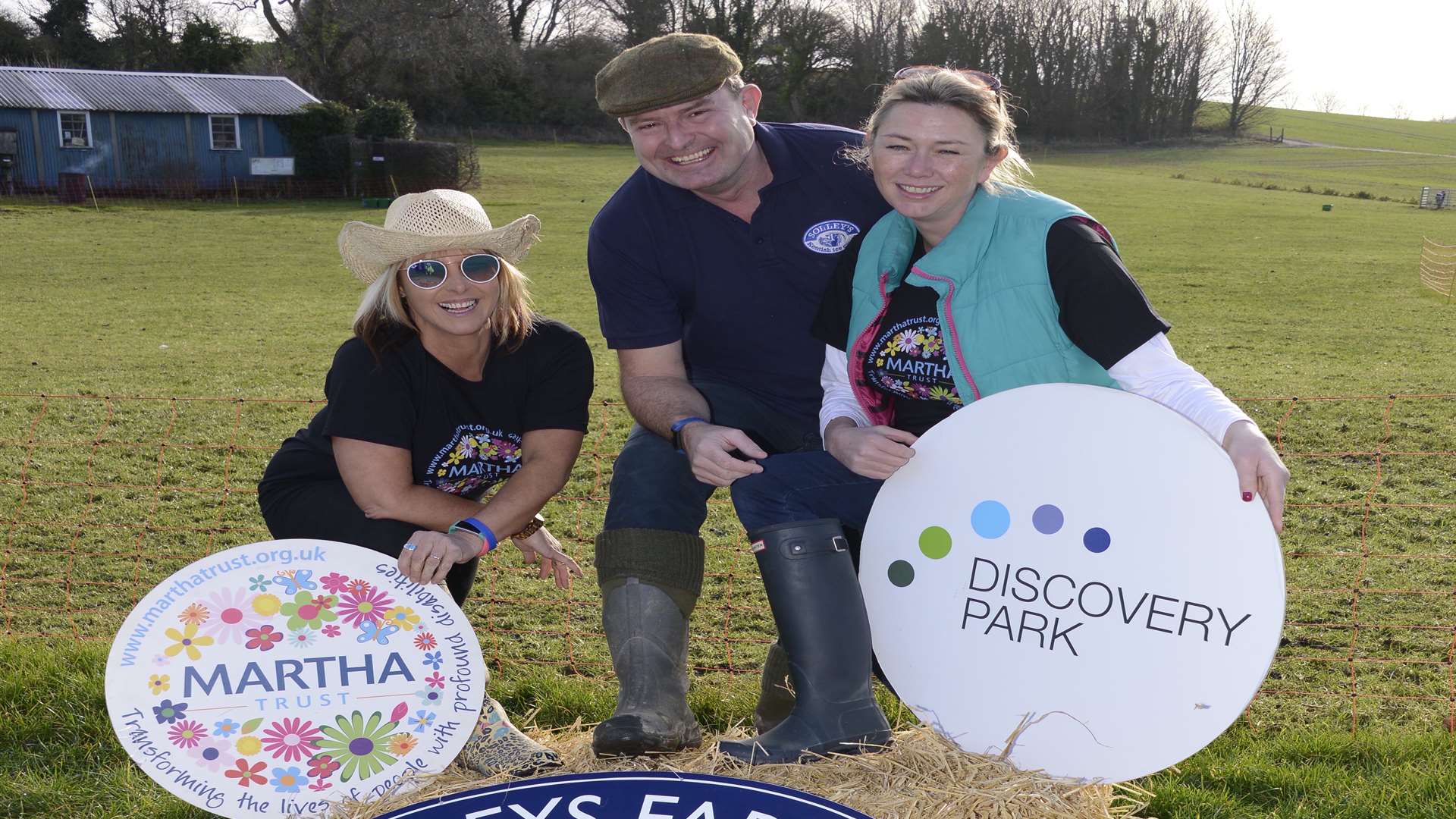 Martha Trust's Kerry Rubins,Solleys' Keith Morrison and Kimberley Anderson from Discovery Park