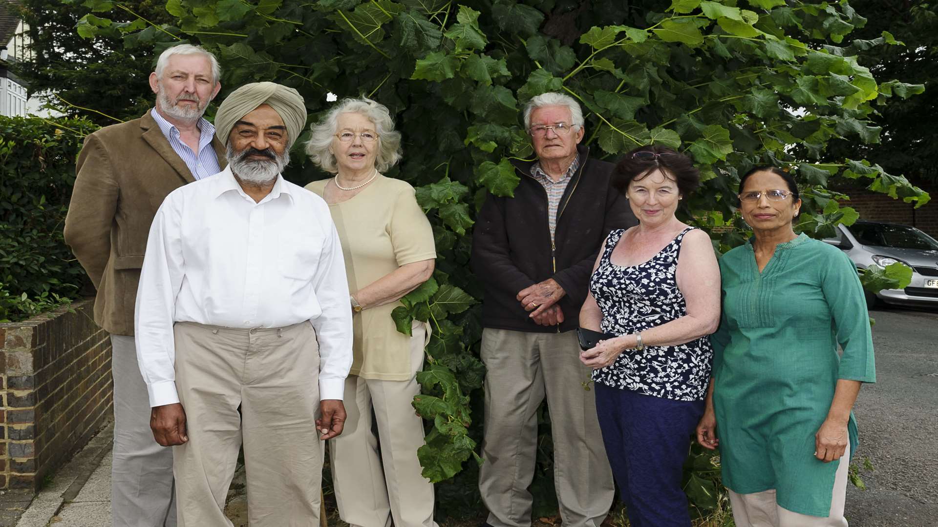 From left, Len Fulmyk, Gurbachan Singh Dhillon, Yvonne and Gordon Atkinson, Dierdre Bradley and Barinder Dhillon