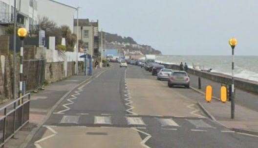 The man was hit by a van on a zebra crossing in Sandgate. Picture: Google