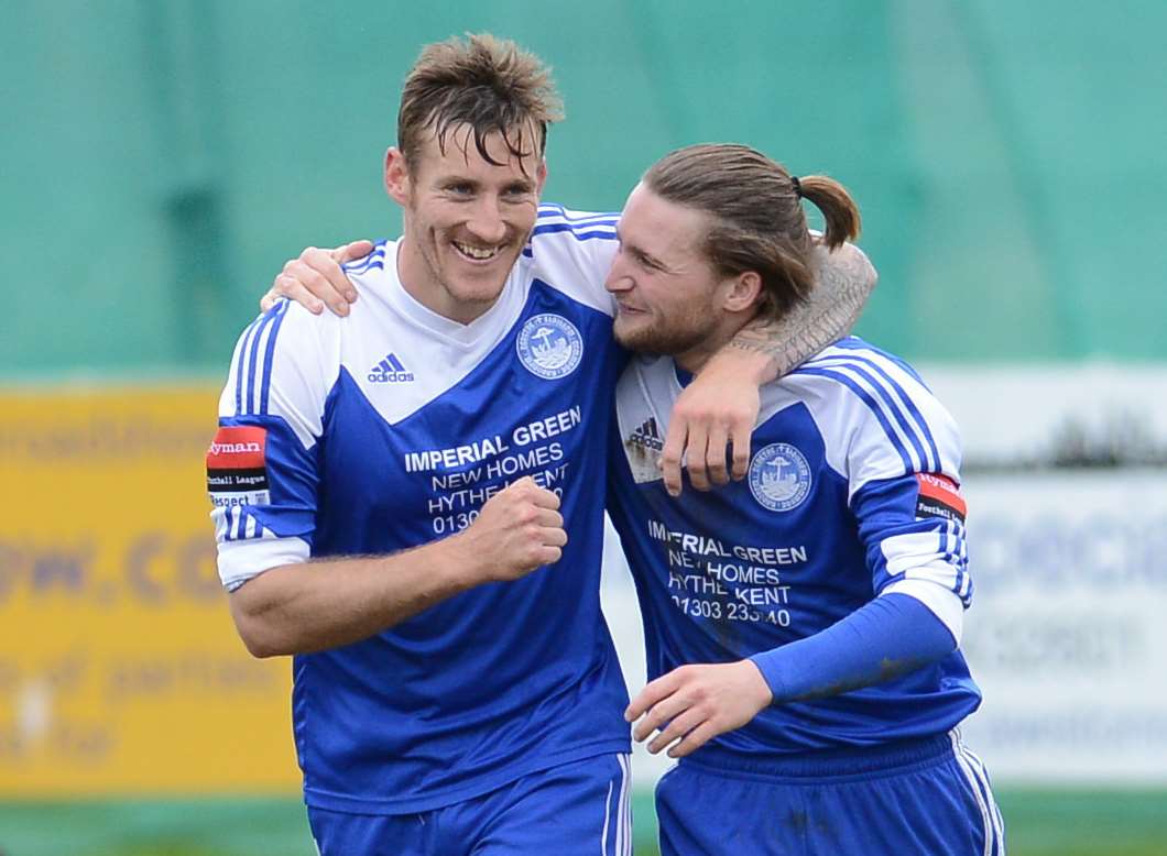 Dave Cook and Alfie May scored as Hythe won 2-0 at Sittingbourne on Saturday Picture: Gary Browne