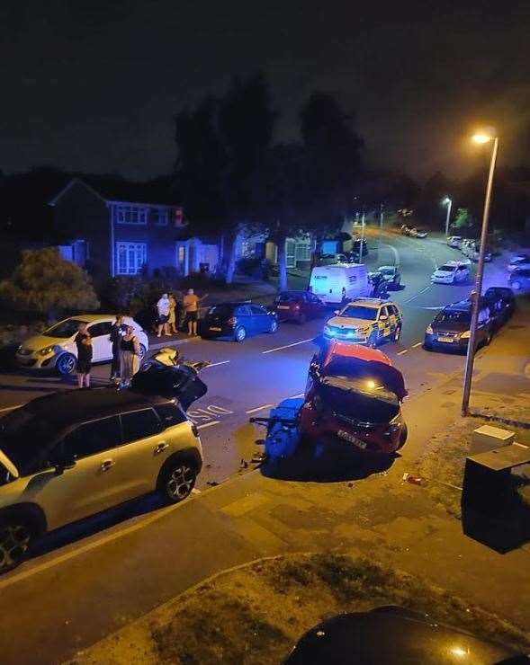 The extent of the damage to the cars in Lonsdale Drive, Rainham