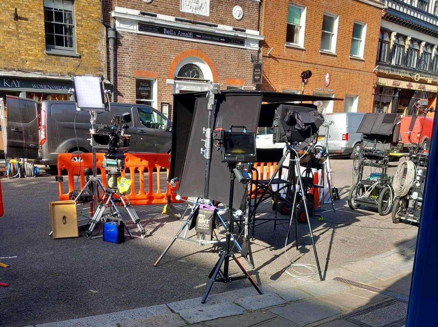 Cast and crew used St Peter’s Church as a base today for filming. Picture: St Peter's Church