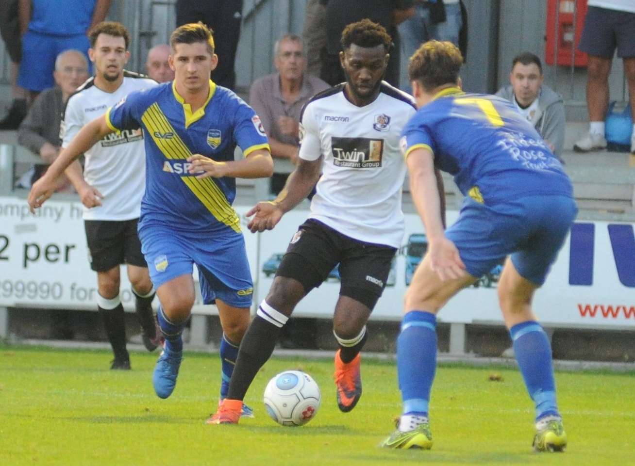 Dartford's Warren Mfula runs at the Concord defence. Picture: Steve Crispe