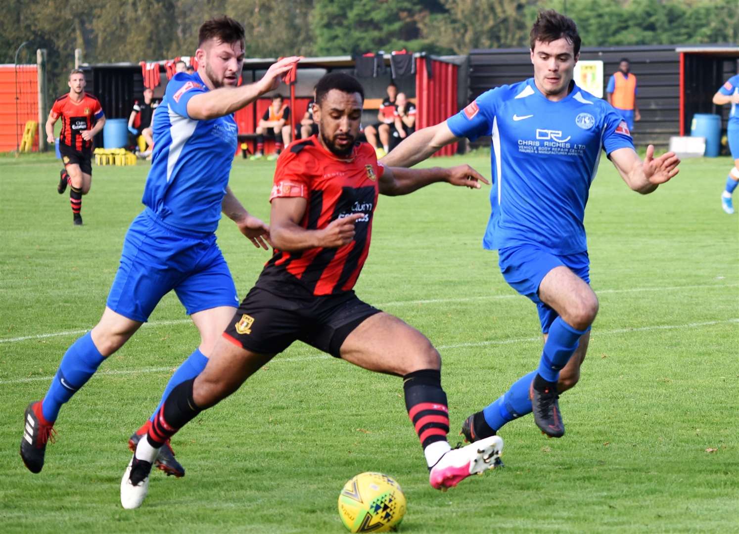 Herne Bay defender Ryan Cooper, left, has been out since 2021. Picture: Ken Medwyn