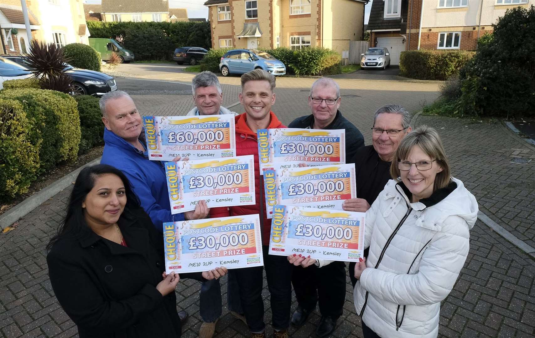 Clockwise, left to right, Puja Kapoor, Chris Butler, Barry Chambers, Jeff Brazier, Lee Jackson, Alan Kite and Debby Hughes. Picture: People's Postcode Lottery