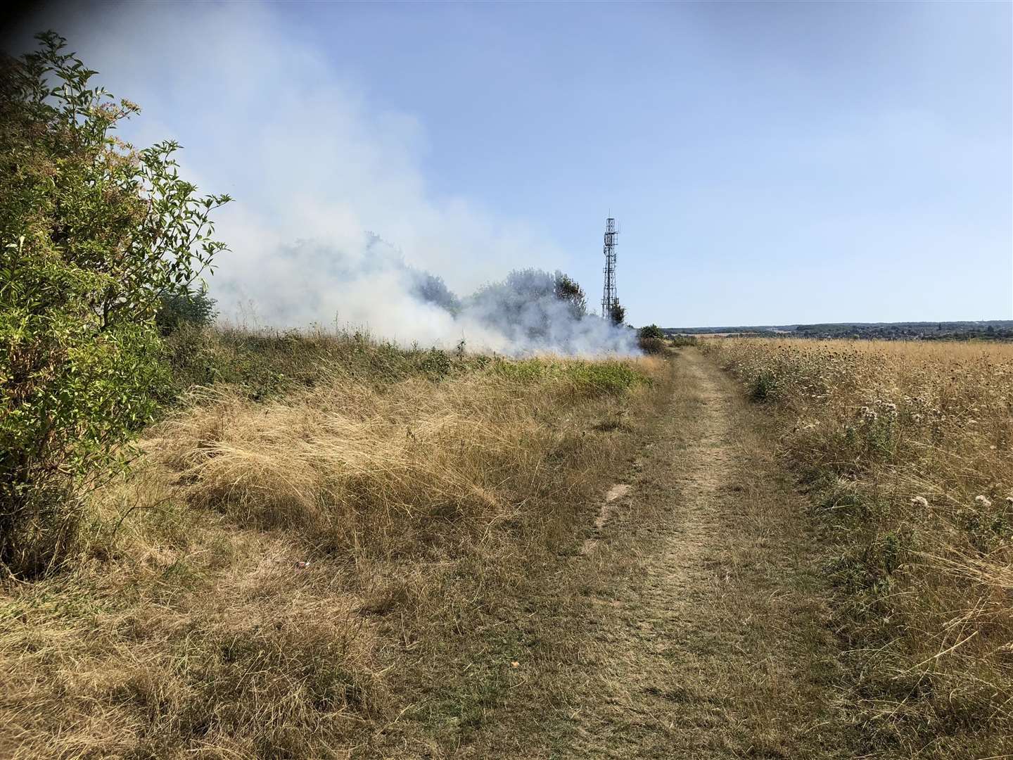 Fire at the Great Lines, Gillingham (3454269)