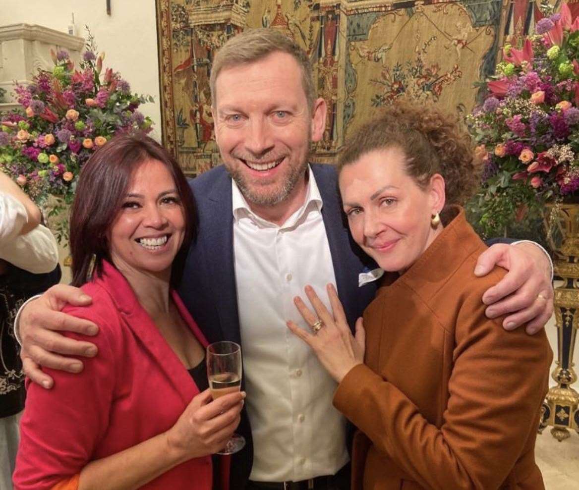 From left: Nina, judge Benoit Blin and team mate Aline. Picture: Nina Nicholls