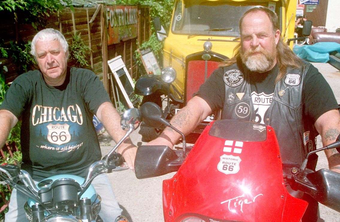 Late landlord of The Bowl Inn, Ron Blown (right)