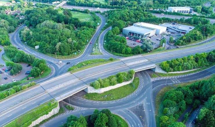 The changes will be made to the A229 Running Horse Roundabout near Maidstone. Picture: Kent County Council