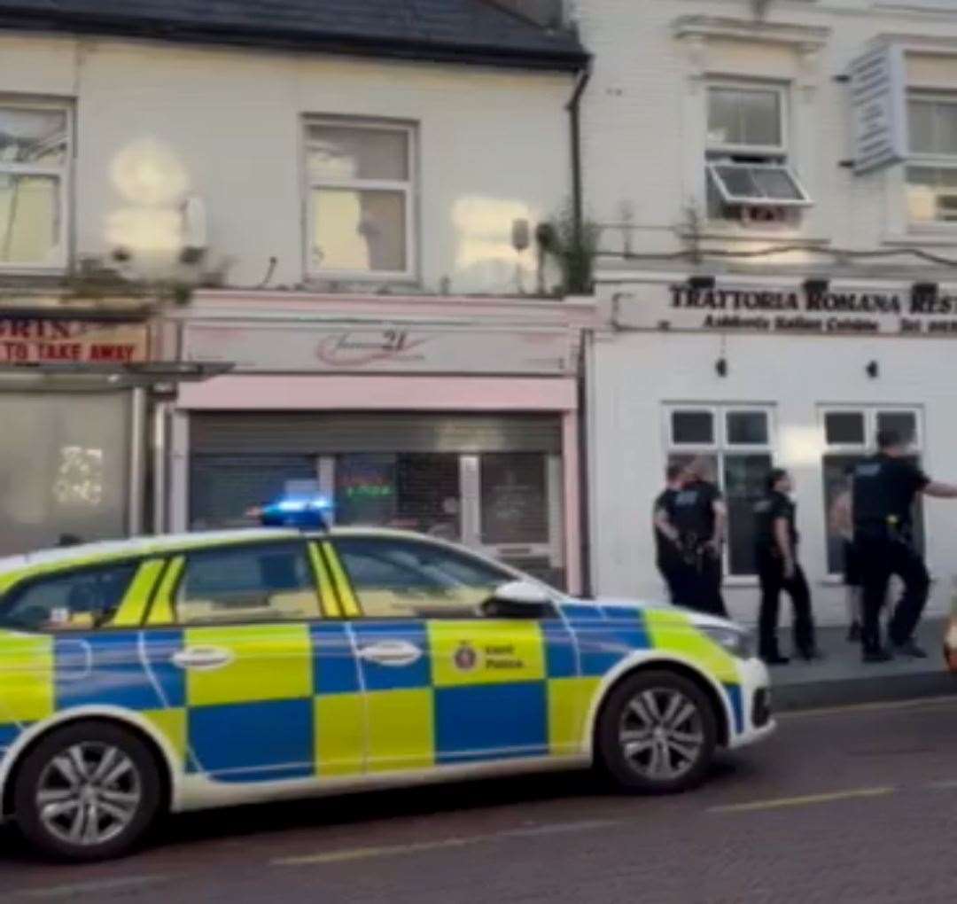 The disturbance happened outside Forever 21 Nails and Trattoria Romana in Bank Street, Ashford. Picture: Ricky Chapman