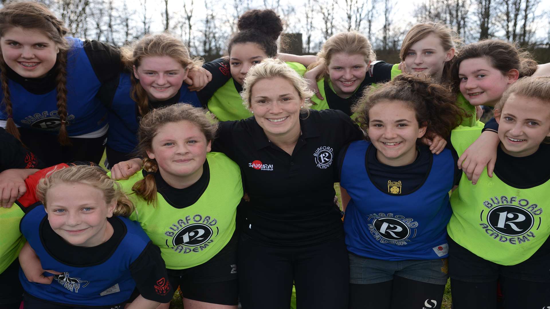 Rachael and some potential stars at her academy Picture: Gary Browne