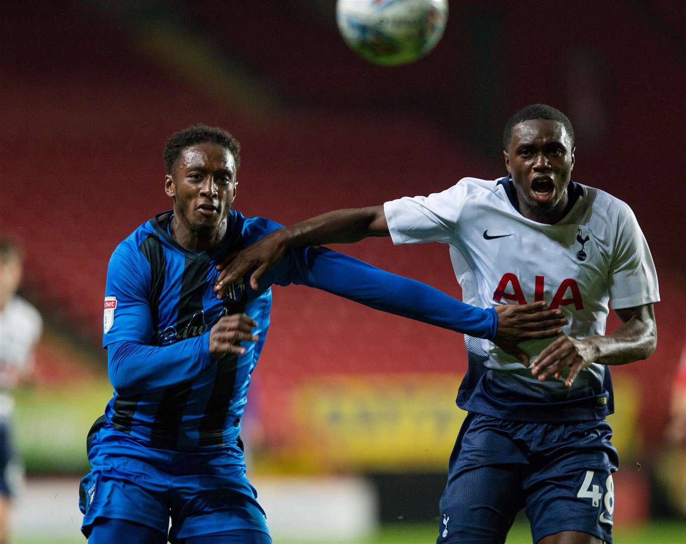 Brandon Hanlan in action against Tottenham just before pulling up with a hamstring injury Picture: Ady Kerry