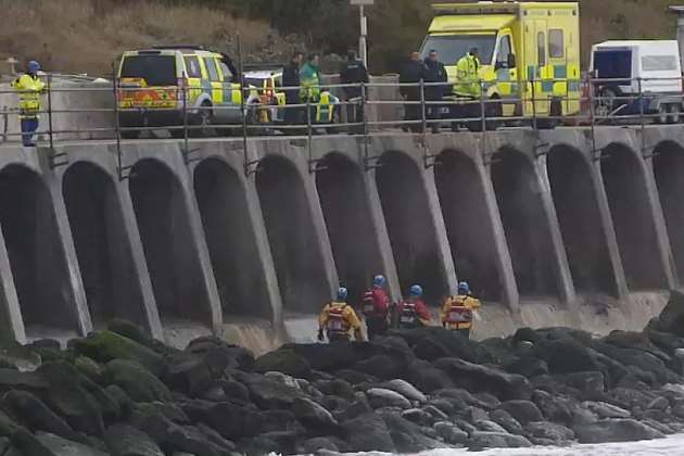 Efforts to save the woman were sadly in vain after she was rescued from Sunny Sands beach in Folkestone. Picture: @Kent_999s