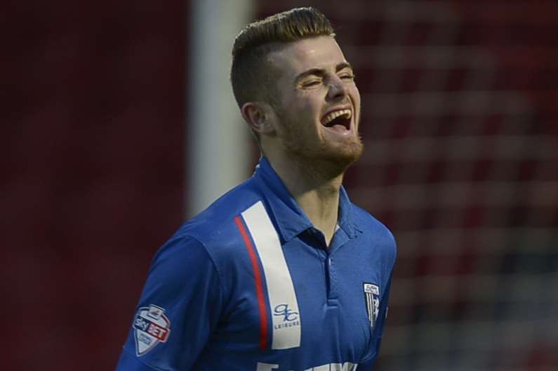 Rory Donnelly celebrates his second goal at Doncaster Picture: Barry Goodwin